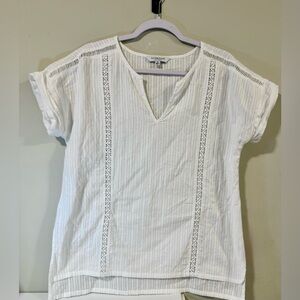 Liverpool White Textured Women's Blouse